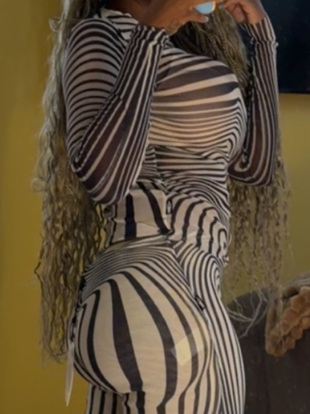 Jean Paul long-sleeve morphing-stripes top & bottom - Picture 2 of 3